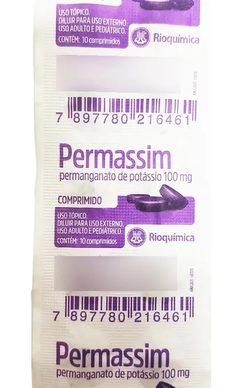 Permanganato de Potássio (Permassim) 100mg - blíster com 10 comprimidos | Rioquímica