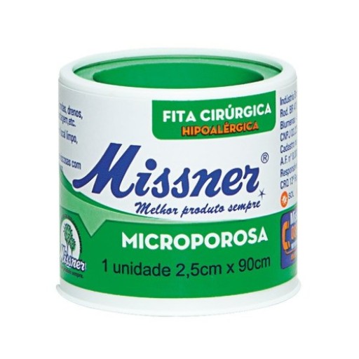Fita Microporosa Branca Missner 2,5 cm x 90 cm