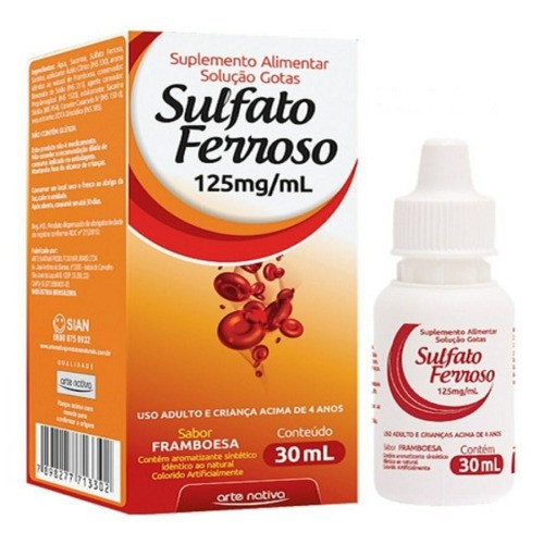 Sulfato Ferroso 125mg/mL Gotas 30mL Arte Nativa