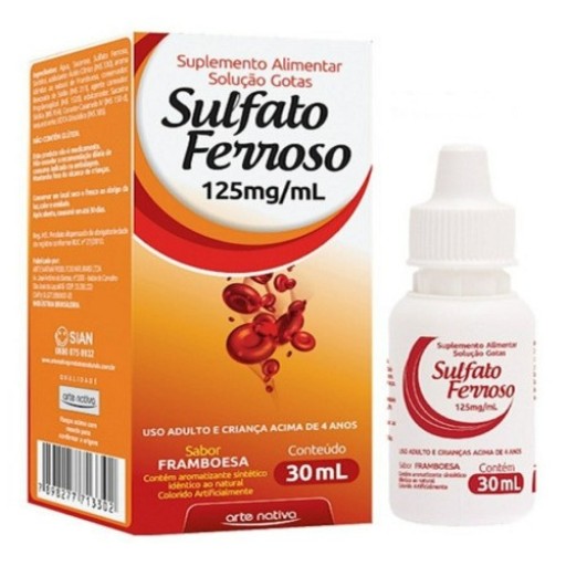 Sulfato Ferroso 125mg/mL Gotas 30mL Arte Nativa