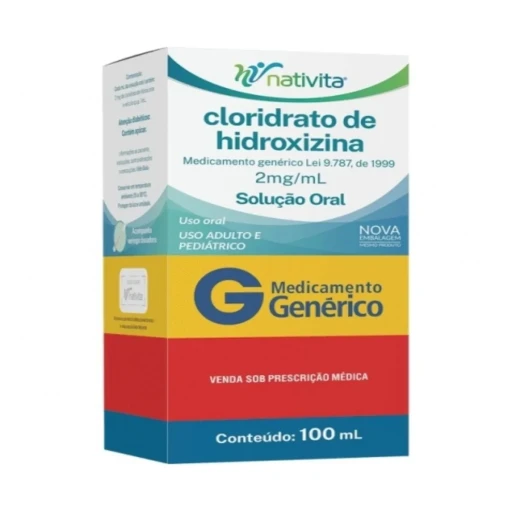 Cloridrato de Hidroxizina 2mg/mL Solução Oral 100mL Nativita