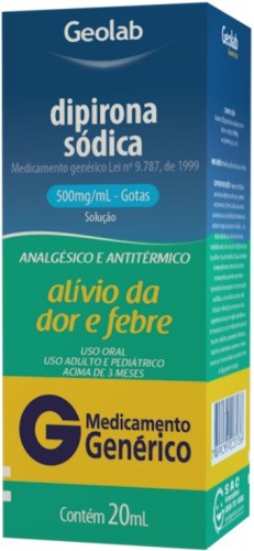 Dipirona Sódica 500mg/mL Solução Oral Gotas 20mL Genérico EMS