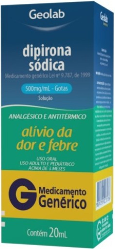 Dipirona Sódica 500mg/mL Solução Oral Gotas 20mL Genérico EMS