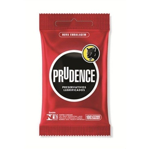 Preservativo Prudence Morango Lubrificado 3 Unidades 52mm