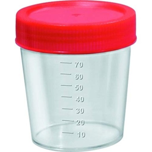 Coletor Universal Estéril J Prolab 80ml Tampa Vermelha 100 Unidades