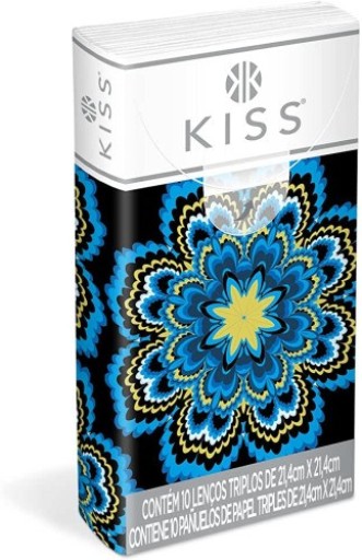 Lenço de Papel Kiss Folha Tripla 10 Unidades