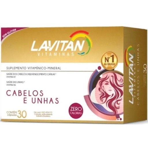 Lavitan Cabelos e Unhas Suplemento Vitamínico 30 Cápsulas