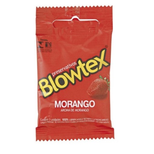 Preservativo Blowtex Sabor Morango com 3 Unidades