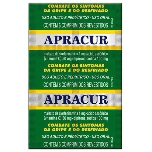 Apracur 1mg + 100mg + 50mg Comprimidos Revestidos Envelope com 6 Unidades