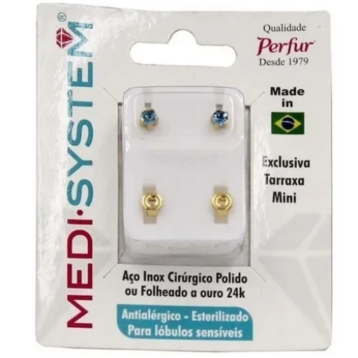 Brinco Perfurador Esterilizado Perfur Aço Inox 1 Par