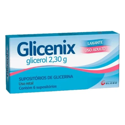 Supositório de Glicerina Glicenix Adulto com 6 Unidades