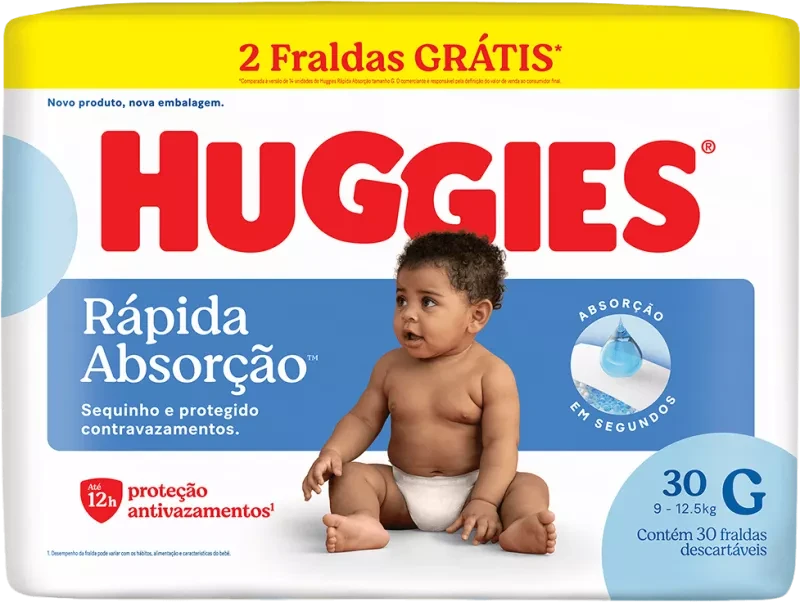 Fralda Huggies Tripla Proteção Meguinha G 30 Unidades