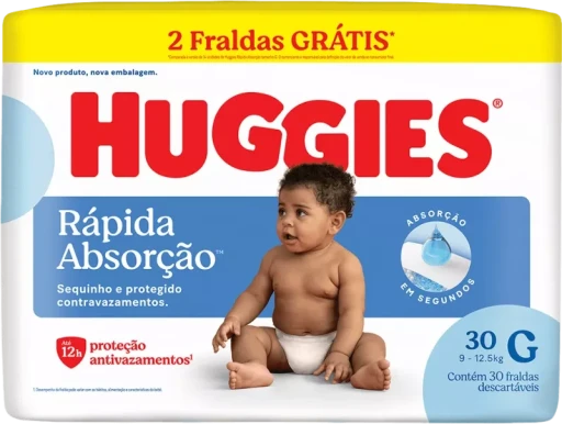 Fralda Huggies Tripla Proteção Meguinha G 30 Unidades