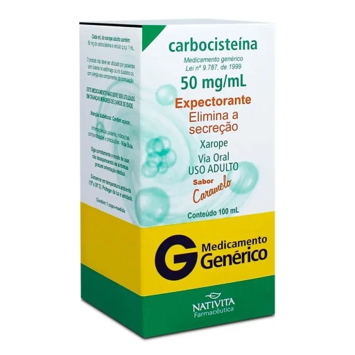 Carbocisteína 50mg/mL Xarope Adulto 100mL Nativita
