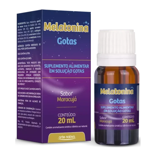 Melatonina em Gotas 210mcg Sabor Maracujá Arte Nativa 20ml