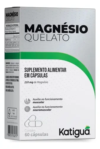 Magnésio Quelato 210mg 60 Cápsulas Katiguá