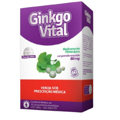 Ginkgo Vital Ginkgo Biloba 80mg 30 Comprimidos Revestidos