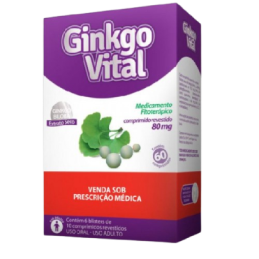 Ginkgo Vital Ginkgo Biloba 80mg 30 Comprimidos Revestidos