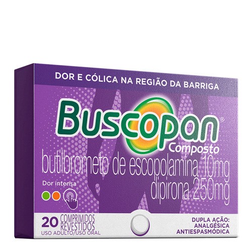Buscopan Composto 10mg + 250mg Caixa com 20 Comprimidos