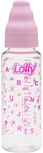 Mamadeira Lolly Tip Color 240ml Rosa Bico Redondo