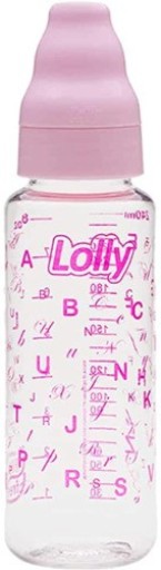 Mamadeira Lolly Tip Color 240ml Rosa Bico Redondo