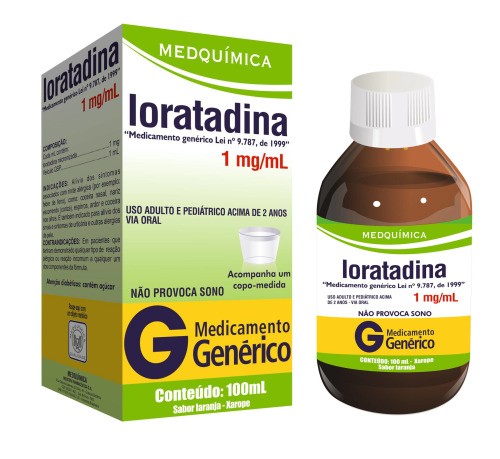 Loratadina 1mg/mL Xarope 100mL Medquímica
