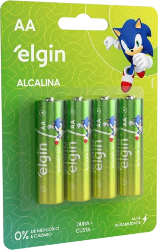 Pilha Alcalina AA 1.5V Blister 4 Unidades Elgin