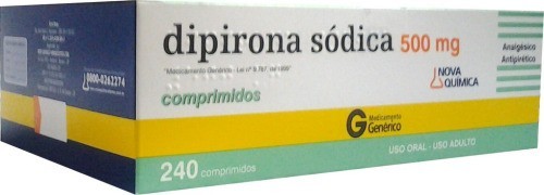 Dipirona Monoidratada 500mg Comprimidos Nova Química 240 Unidades