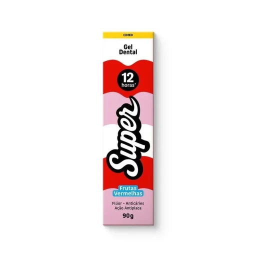 Gel Dental Supermax 12 Horas Frutas Vermelhas 90 g