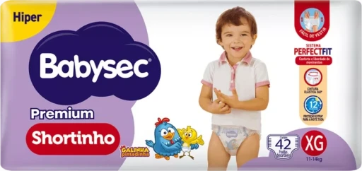 Fralda Descartável Babysec Premium Shortinho Hiper XG 42 Unidades