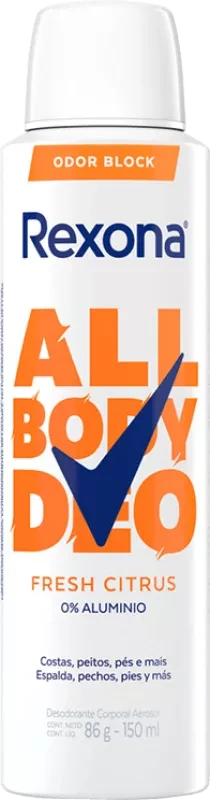 Desodorante Corporal Aerossol Rexona All Body Deo Fresh Citrus 150ml