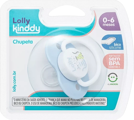 Chupeta Ortodôntica Lolly Zoo Bona Tamanho 1 Azul 0 a 6 meses