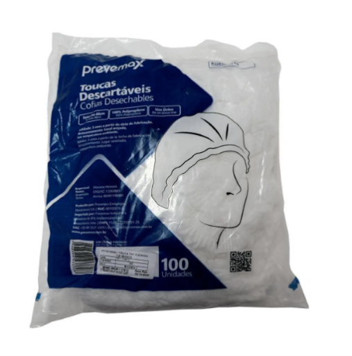 Máscara Descartável Tripla TNT Prevemax 50 Unidades com Elástico e Clipe Nasal Branca