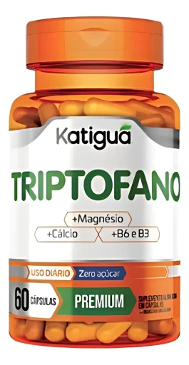 Triptofano Magnésio Cálcio Vitaminas B6 B3 Katiguá 60 Cápsulas