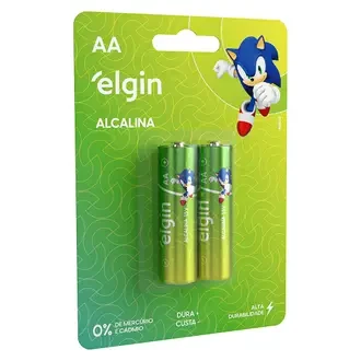 Pilha Alcalina AA Elgin Blister 2 Unidades