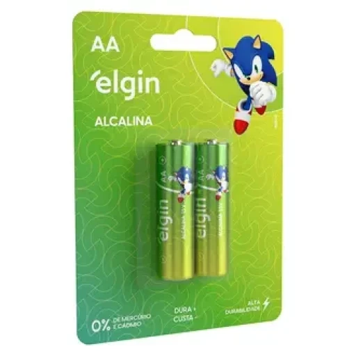 Pilha Alcalina AA Elgin Blister 2 Unidades