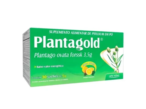 Plantagold Psyllium Sabor Laranja 30 Sachês 5g Arte Nativa