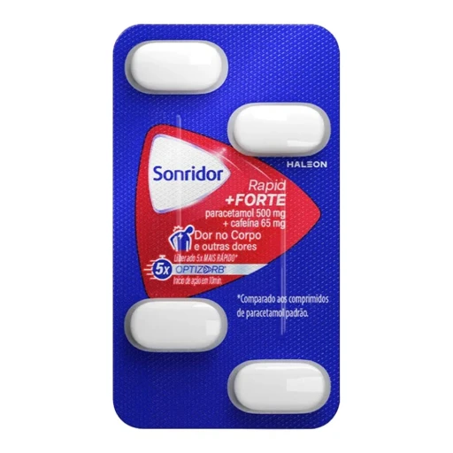 Sonridor Rapid + Forte Paracetamol 500mg + Cafeína 65mg 4 Comprimidos