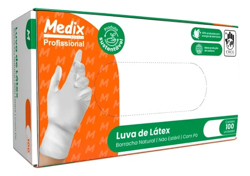 Luva de Procedimento Látex Softaid com Pó Tamanho P 100 Unidades Medix Brasil
