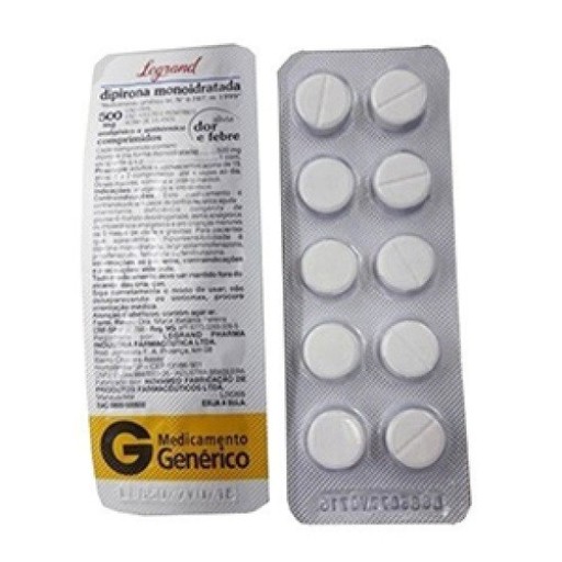 Dipirona Monoidratada 500mg Com 10 Comprimidos