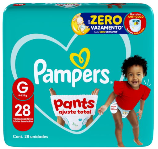 Fralda Pampers Pants Ajuste Total Mega G 28 Unidades