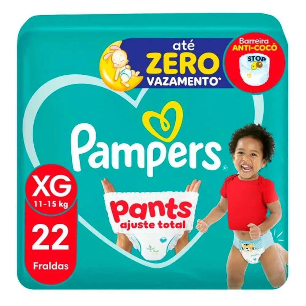 Fralda Pampers Pants Ajuste Total Mega XG 22 Unidades