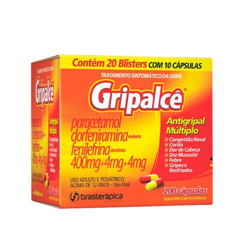 Gripalcê 400mg + 4mg + 4mg 20 Blísteres com 10 Cápsulas Brasterápica