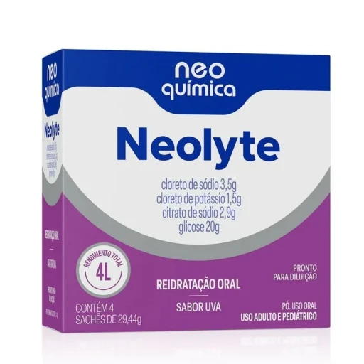 Neolyte Pó para Reidratação Oral Sabor Uva 4 Sachês de 29,44g Neo Química