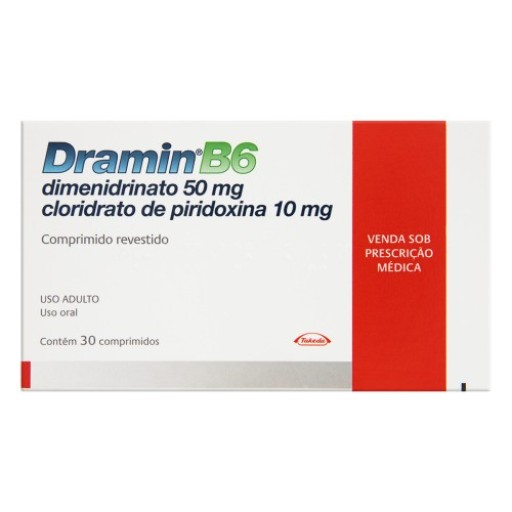 Dramin B6 50mg + 10mg Com 30 Comprimidos Revestidos