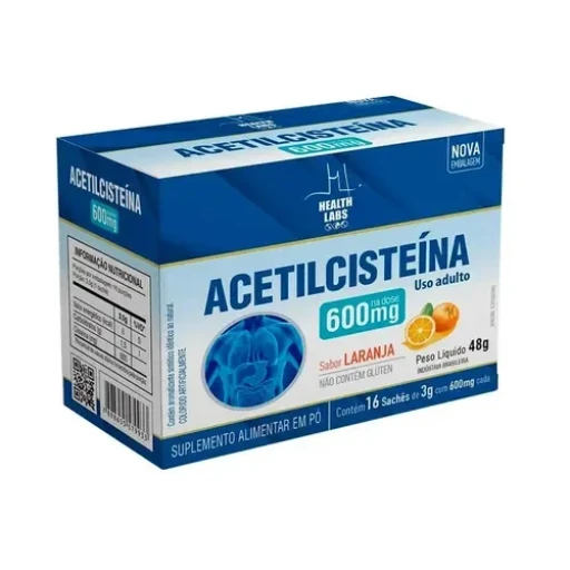 Acetilcisteína 600mg 16 Sachês Health Labs