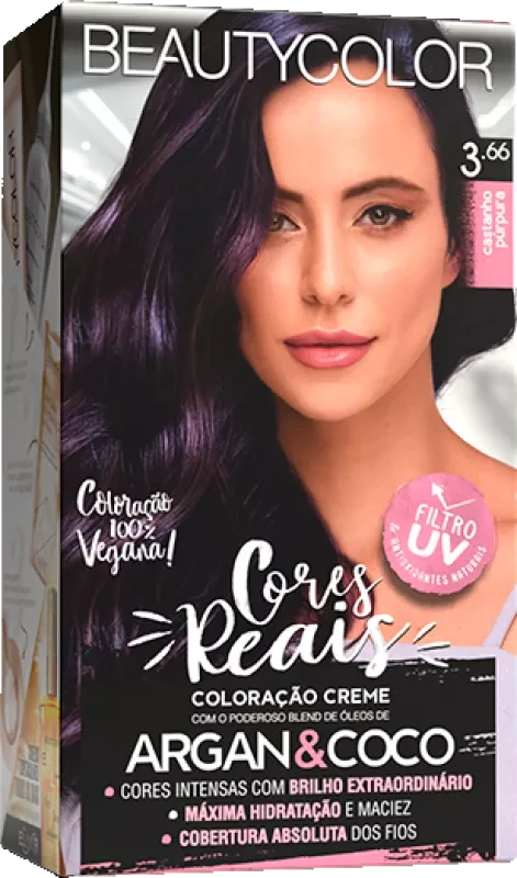 Kit Beautycolor Tinta Permanente com Emulsão – Castanho Roxo (Tom Castanho Purpura)