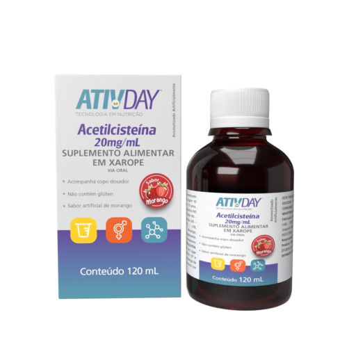 Xarope Acetilcisteína 20mg/ml Sabor Morango 120ml