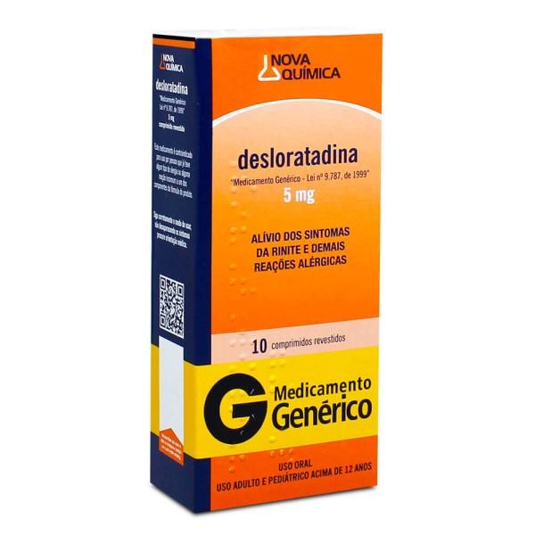 Desloratadina 5mg Genérico Nova Química 10 Comprimidos