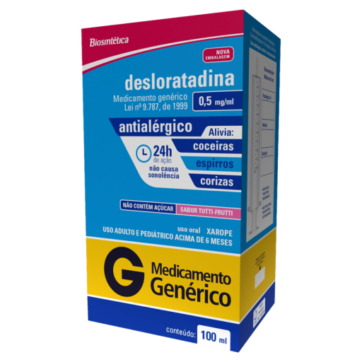 Desloratadina 0,5mg/mL Genérico Biosintética 100ml
